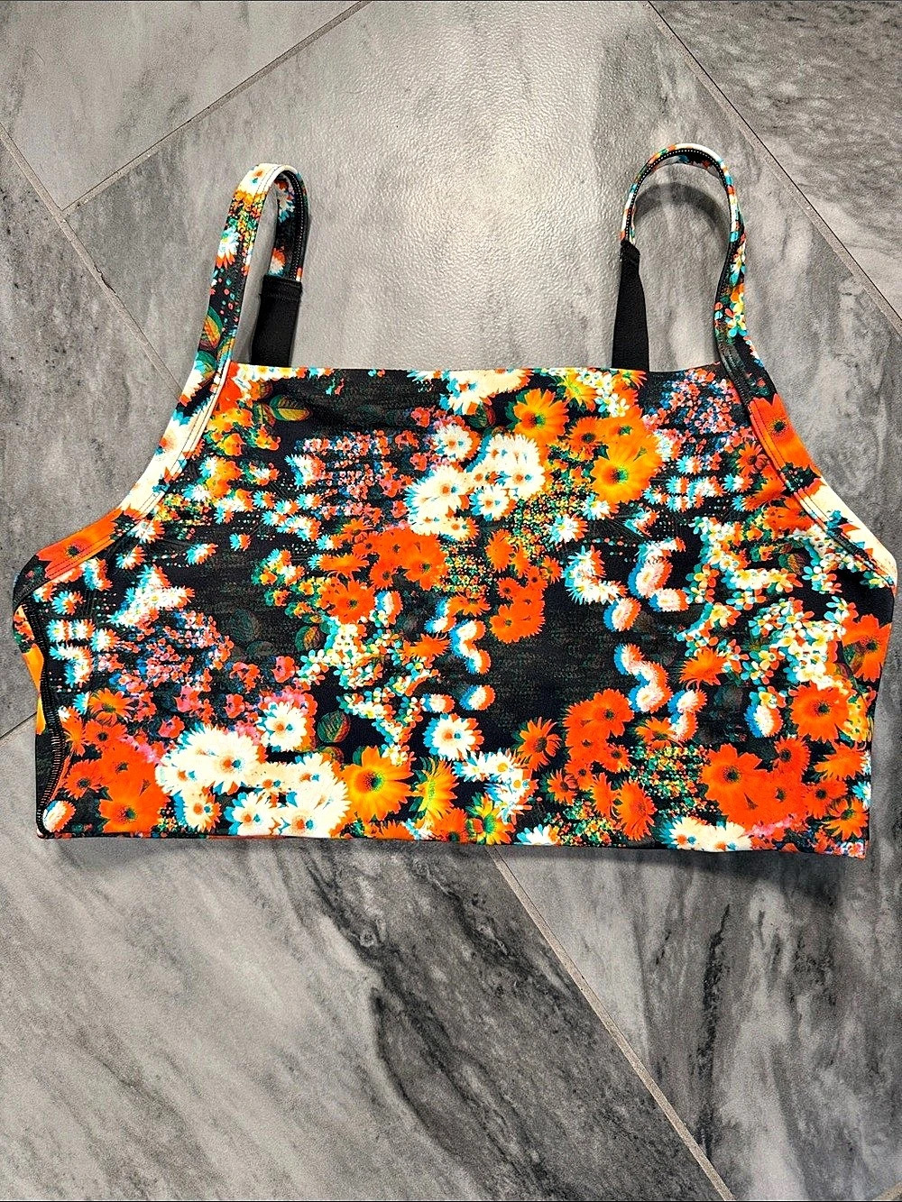 OffLine by Aerie Goals Medium Support Bikini Top Floral Bikini Top Size Medium